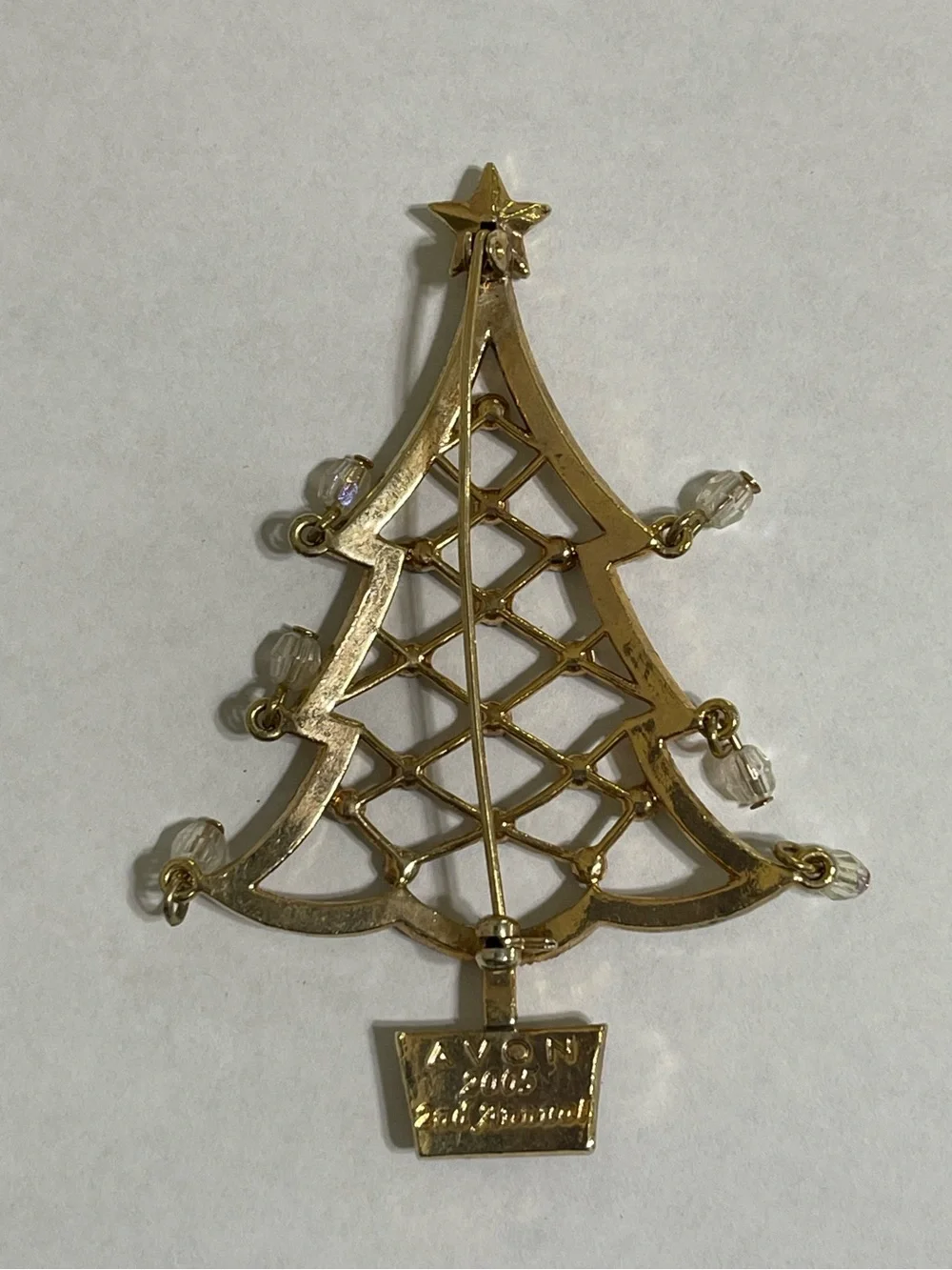 Vintage Avon 2005 2nd Annual Sparkly Multicolor Rhinestone Christmas Tree Brooch